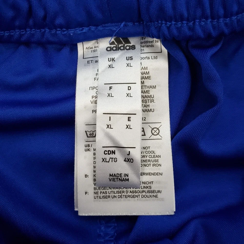 Adidas Shorts Boys Extra Large Blue Black Big Logo Training Gym Workout Youth‎